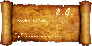 Mravko Gilda névjegykártya